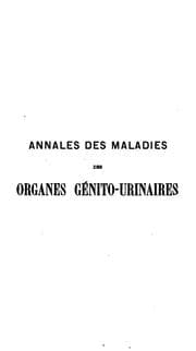 Tapa de Annales des maladies des organes génito-urinaires