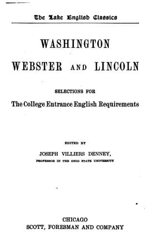 Tapa de Washington, Webster and Lincoln