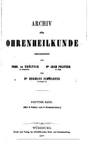 Tapa de Archiv für Ohrenheilkunde