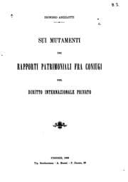 Tapa de Sui mutamenti dei rapporti patrimoniali fra coniugi nel diritto ..