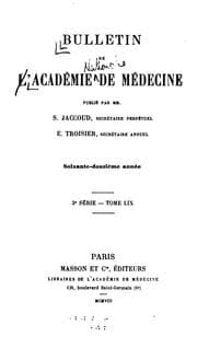 Tapa de Bulletin de l'academie de medecine