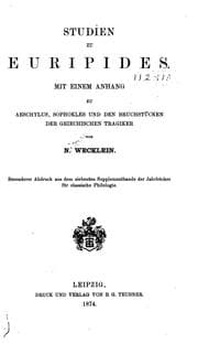 Tapa de Studien zu Euripides: Mit einem Anhang zu Aeschylus, Sophokles und den Bruchstücken der ..
