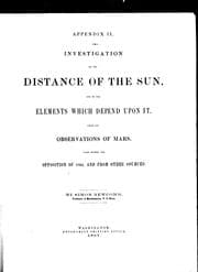 Tapa de Investigation of the distance of the sun and of the elements which depend upon it