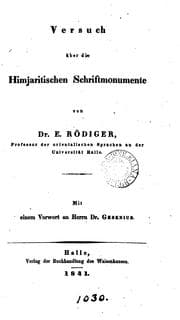 Tapa de Versuch über die himjaritischen Schriftmonumente: Mit einem Vorwort an Herrn Dr. Gesenius