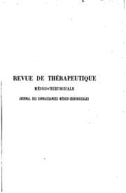 Tapa de Revue de thérapeutique médico-chirurgicale