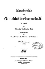 Tapa de JAHRESBERICHTE DER GESCHICHTSWISSENSCHAFT