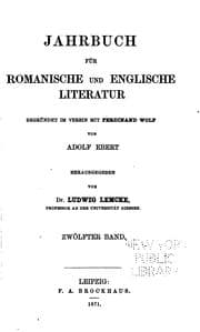 Tapa de Jahrbuch für romanische und englische Literatur