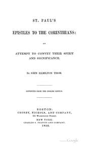Tapa de St. Paul's Epistles to the Corinthians: An Attempt to Convey Their Spirit and Significance