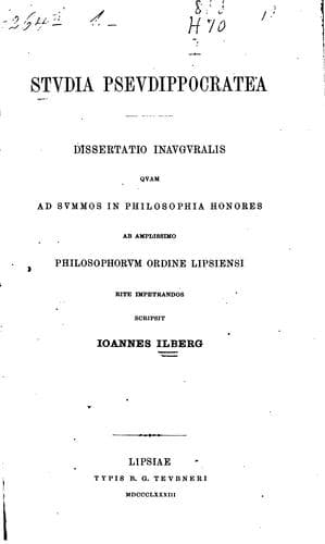 Tapa de Studia Pseudippocratea..