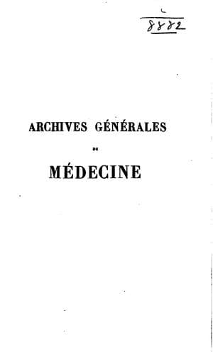 Tapa de Archives générales de médecine