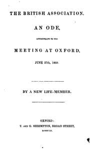 Tapa de An Ode Appropriate to the Meeting at Oxford, June 27th, 1860