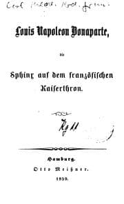 Tapa de Louis Napoleon Bonaparte: Die Sphinx auf dem französischen Kaiserthron
