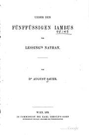Tapa de Ueber den fünffüssigen Iambus vor Lessing's Nathan