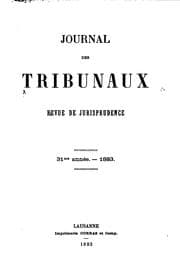 Tapa de Journal des tribunaux et revue judiciaire