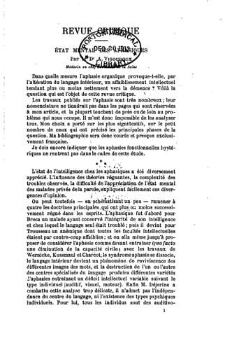 Tapa de Revue de psychiatrie
