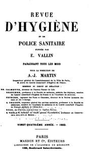 Tapa de Revue d'hygiene et de medecine preventive