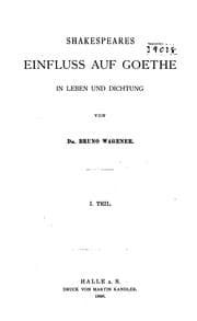 Tapa de Shakespeares Einfluss auf Goethe in Leben und Dichtung