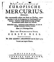 Tapa de Nederlansch gedenkboek: of, Europische mercurius