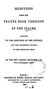 Tapa de Selections from the Prayer book versions of the Psalms, adapted to the services of the Church ...