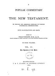 Tapa de A popular commentary on the New Testament, by English and American scholars, ed. by P. Schaff