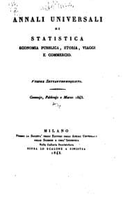 Tapa de Annali universali di statistica, economia pubblica, storia, viaggi e commercio