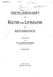 Tapa de Vierteljahrsschrift für Kultur und Litteratur der Renaissance