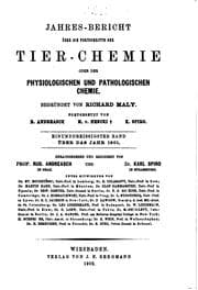 Tapa de Jahres-bericht über die Fortschritte der Tier-chemie oder der ...