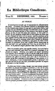Tapa de La Bibliothèque canadienne: ou Miscellanées historiques, scientifiques, et ...