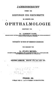 Tapa de Jahresbericht uber die Leistungen und Fortschritte im Gebiete der Ophthalmologie