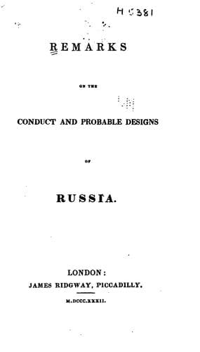 Tapa de Pamphlets on Russia: XIXth Cent