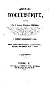 Tapa de Annales d'oculistique ... Volume supplémentaire ...