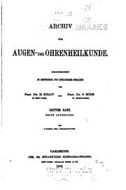 Tapa de Archiv fuer augen- und ohrenheilkunde