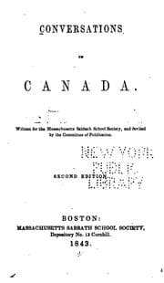 Tapa de Conversations on Canada: Written for the Massachusetts Sabbath School Society