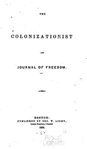 Tapa de The Colonizationist and Journal of Freedom