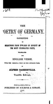 Tapa de The Poetry of Germany: Consisting of Selections from Upwards of Seventy of the Most Celebrated Poets