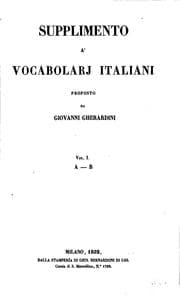 Tapa de Supplimento a' vocabolarj italiani