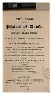 Tapa de The Book of the psalms of David in English blank verse, by G. Musgrave
