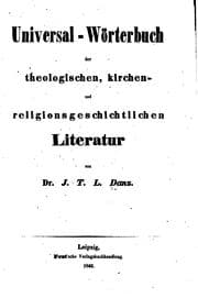 Tapa de Universal-wörterbuch der Theologischen, Kirchen- und religionsgeschtlichen Literatur