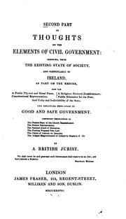 Tapa de Second Part of Thoughts on the Elements of Civil Government ...