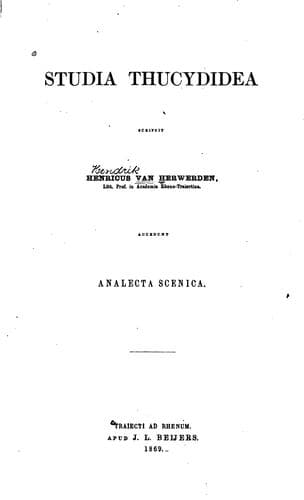 Tapa de Studia Thucydidea