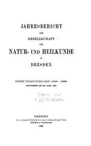 Tapa de Gesellschaft fur natur- und heilkunde in dresden