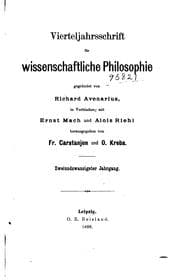 Tapa de Vierteljahrsschrift für wissenschaftliche Philosophie