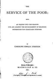 Tapa de The service of the poor; an inquiry into the reasons for and against the establishment of ..