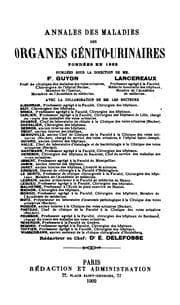 Tapa de Annales des maladies des organes génito-urinaires