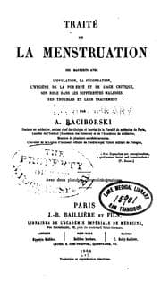 Tapa de Traité de la menstruation: ses rapports avec l'ovulation, la fécondation, l'hygiène de la ..