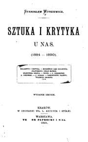 Tapa de Sztuka i krytyka u nas, (1884-1890)