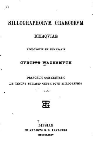 Tapa de Sillographorum Graecorum reliquiae