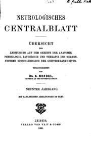 Tapa de Neurologisches Centralblatt