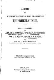 Tapa de Archiv für wissenschaftliche und praktische Tierheilkunde