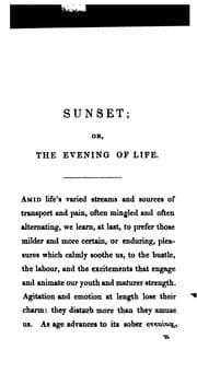 Tapa de Sunset; or, The evening of life [extracts].